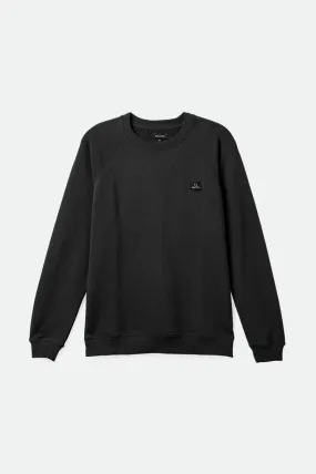 Alpha Square Slub French Terry Crew - Washed Black