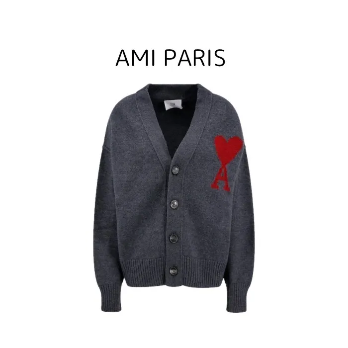 AMI PARIS  |Casual Style Wool Long Sleeves Plain Cardigans