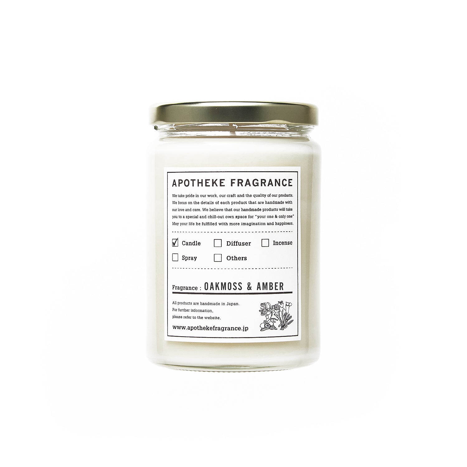 Apotheke Fragrance Glass Jar Candle 