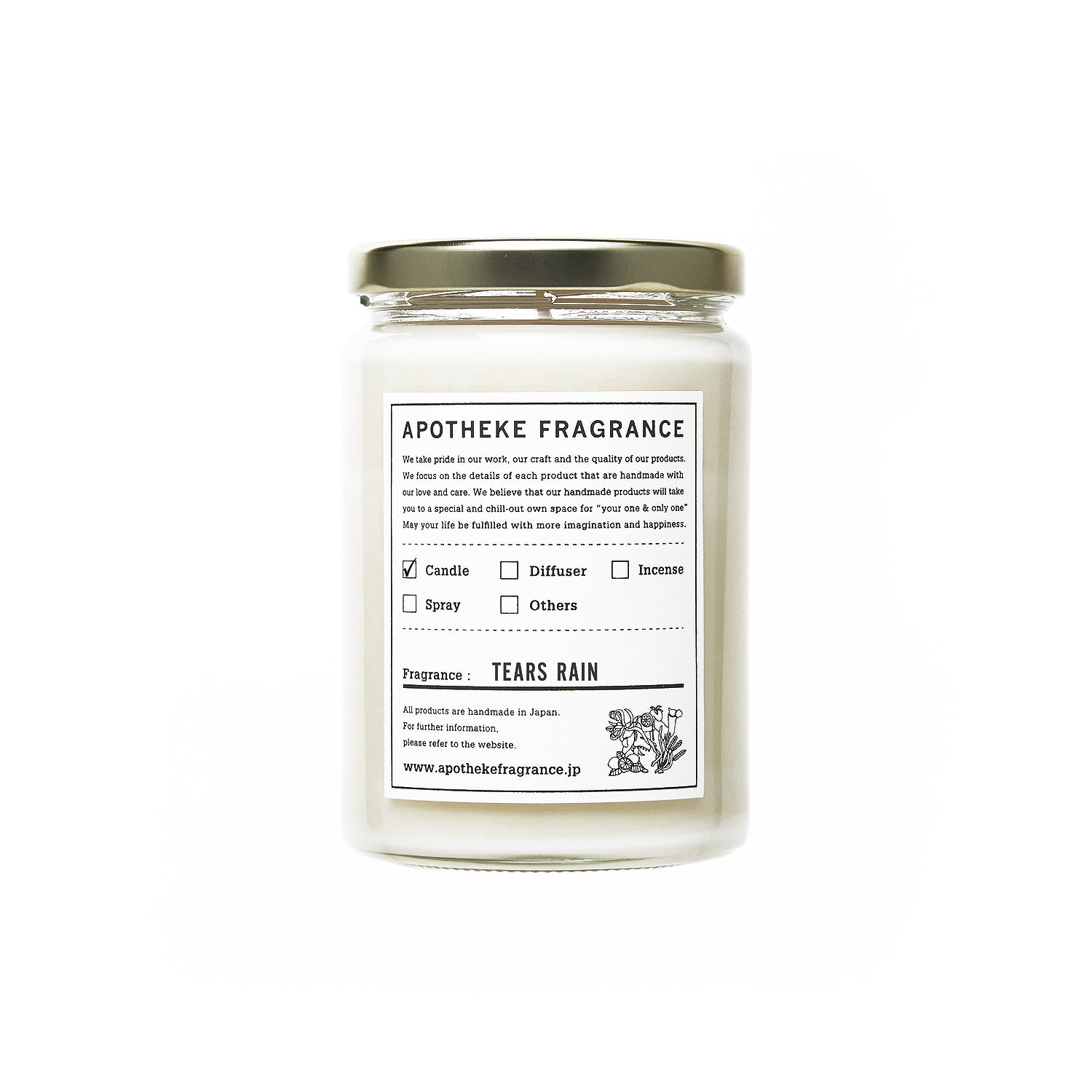 Apotheke Fragrance Glass Jar Candle 