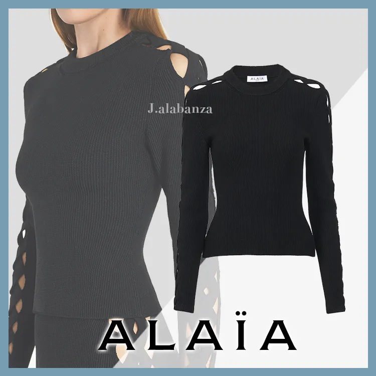 Azzedine Alaia  |Casual Style Elegant Style V-neck & Crew neck