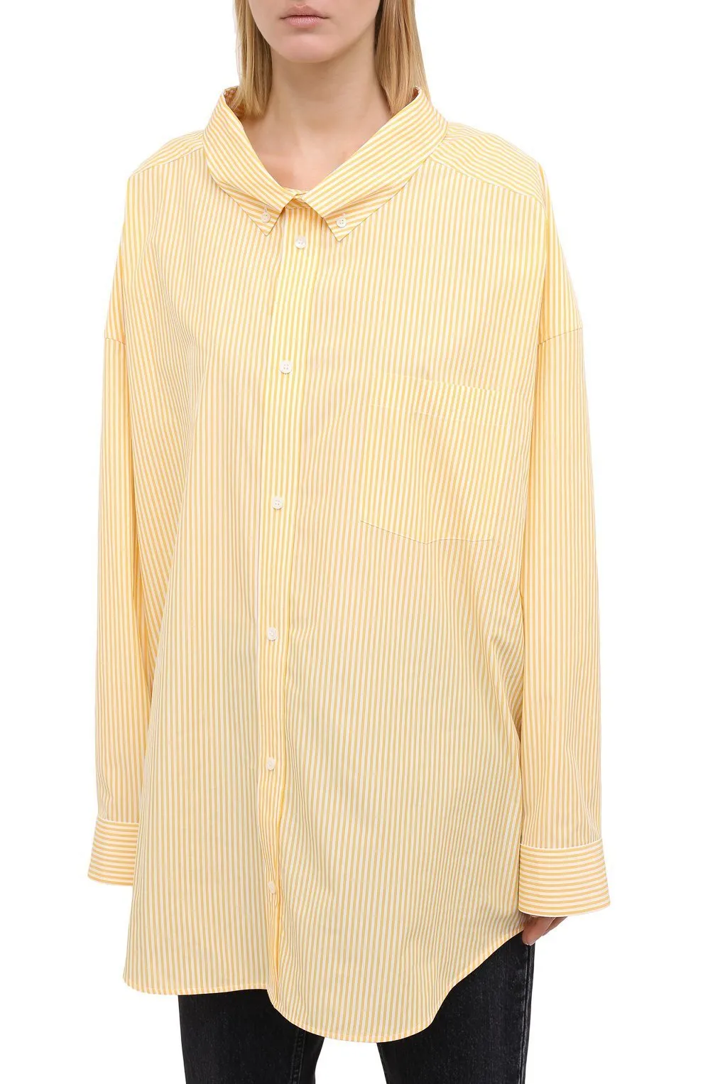 BALENCIAGA  |Stripes Casual Style Long Sleeves Cotton Office Style