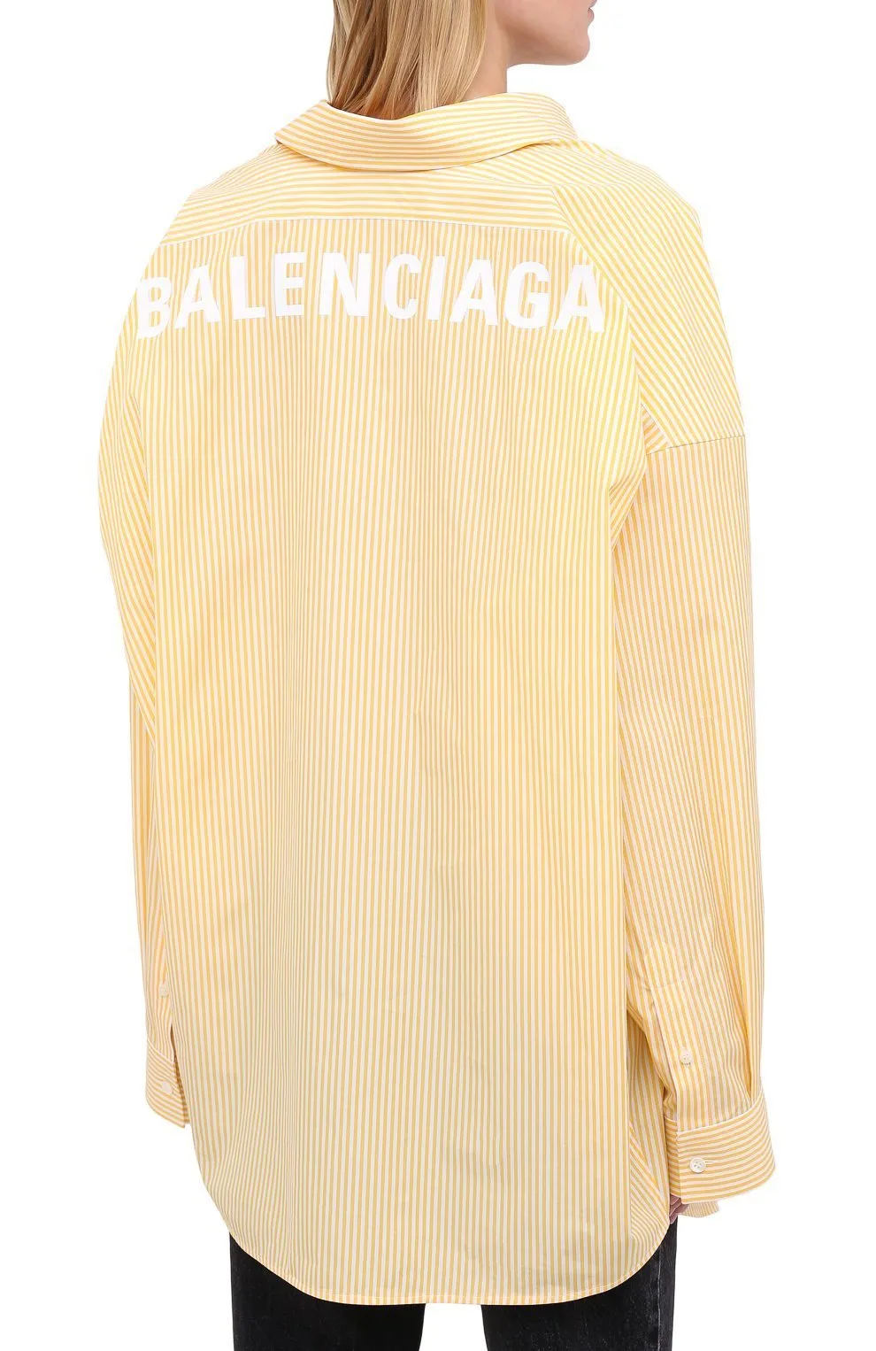 BALENCIAGA  |Stripes Casual Style Long Sleeves Cotton Office Style