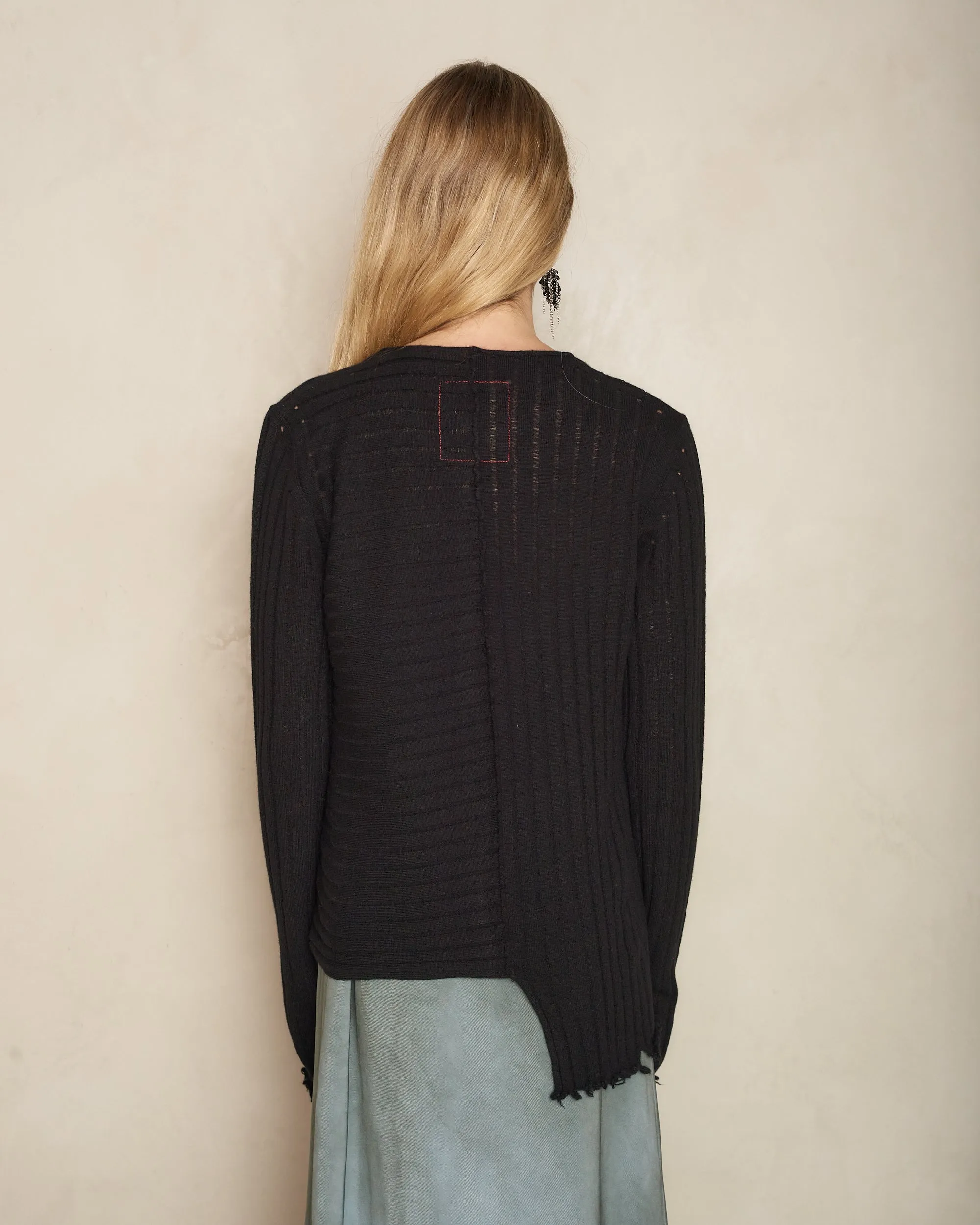 Black Asymmetric Cardigan