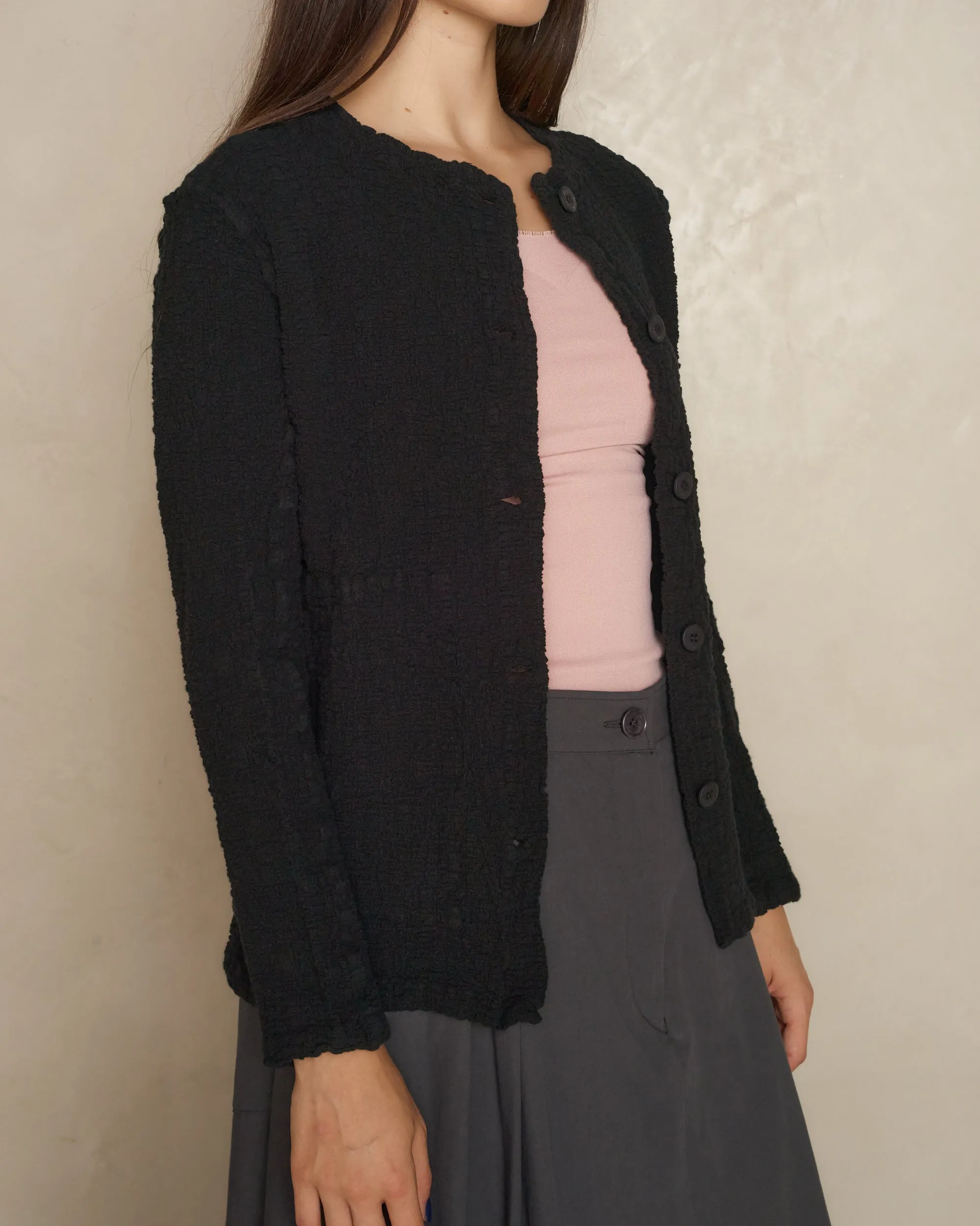 Black Classic Cauliflower Cardigan