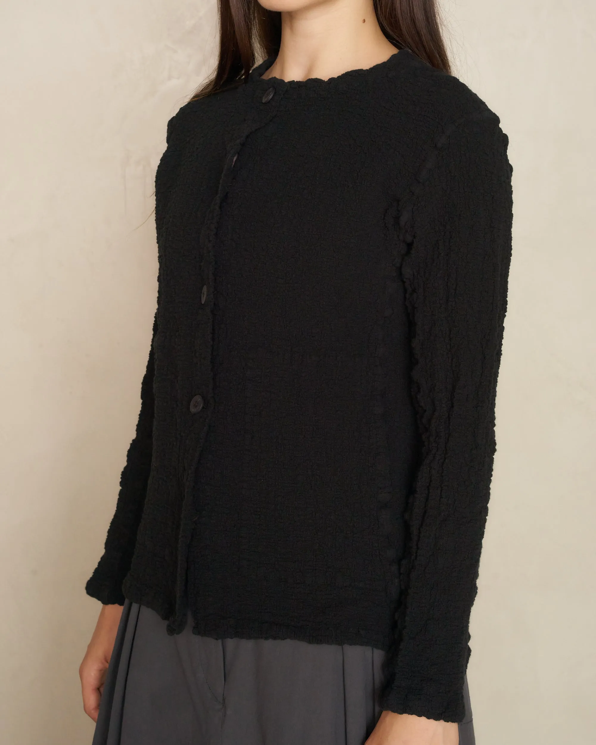 Black Classic Cauliflower Cardigan