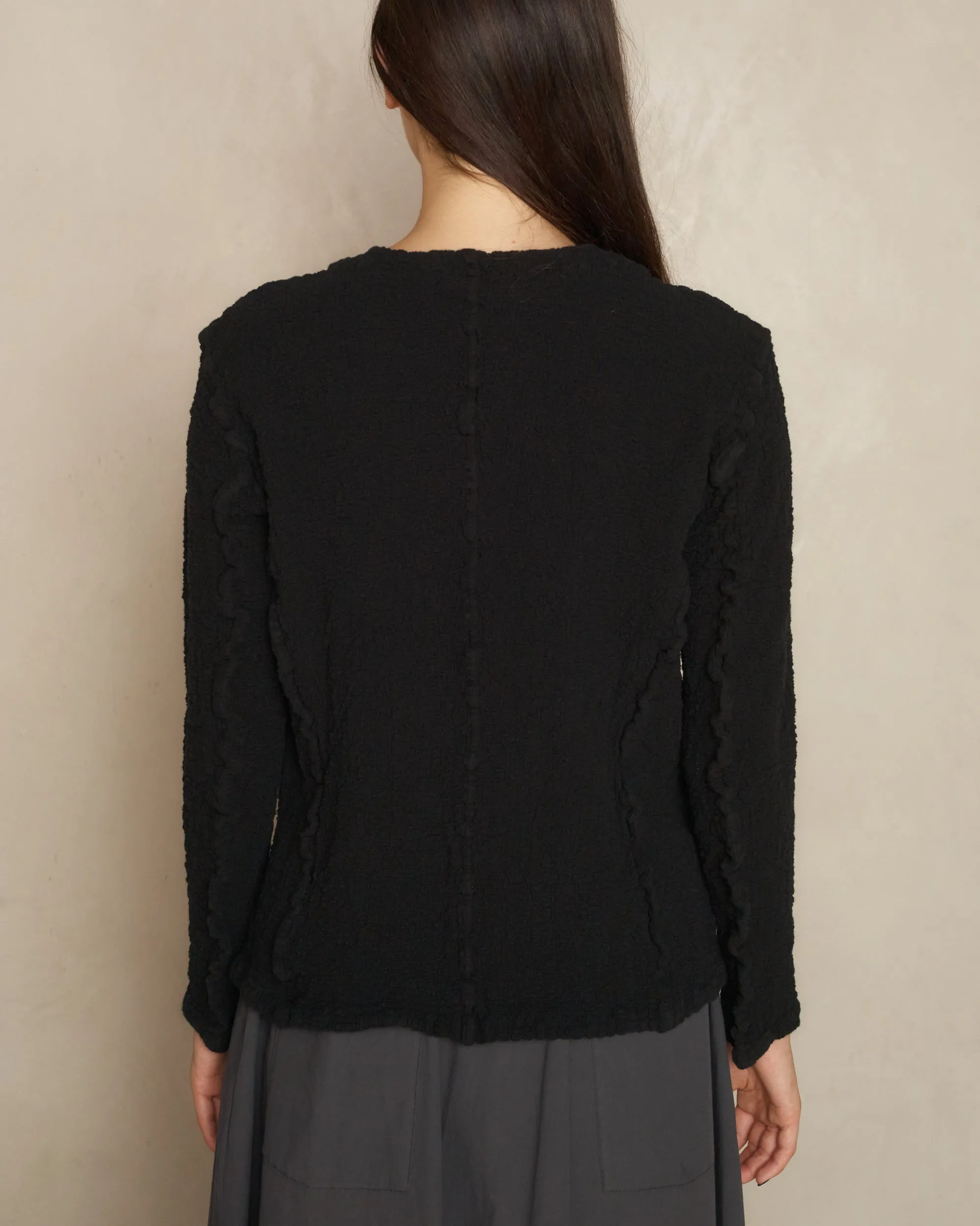 Black Classic Cauliflower Cardigan