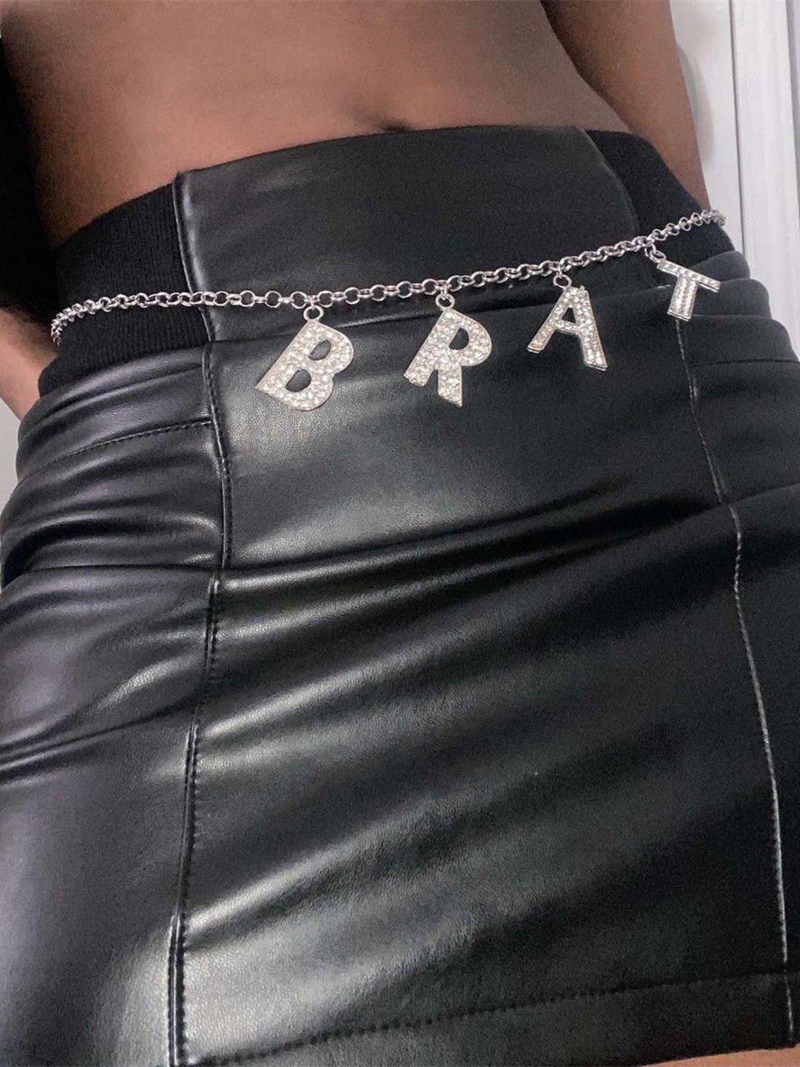 Bling Large Words Stainless Steel Belly Chain