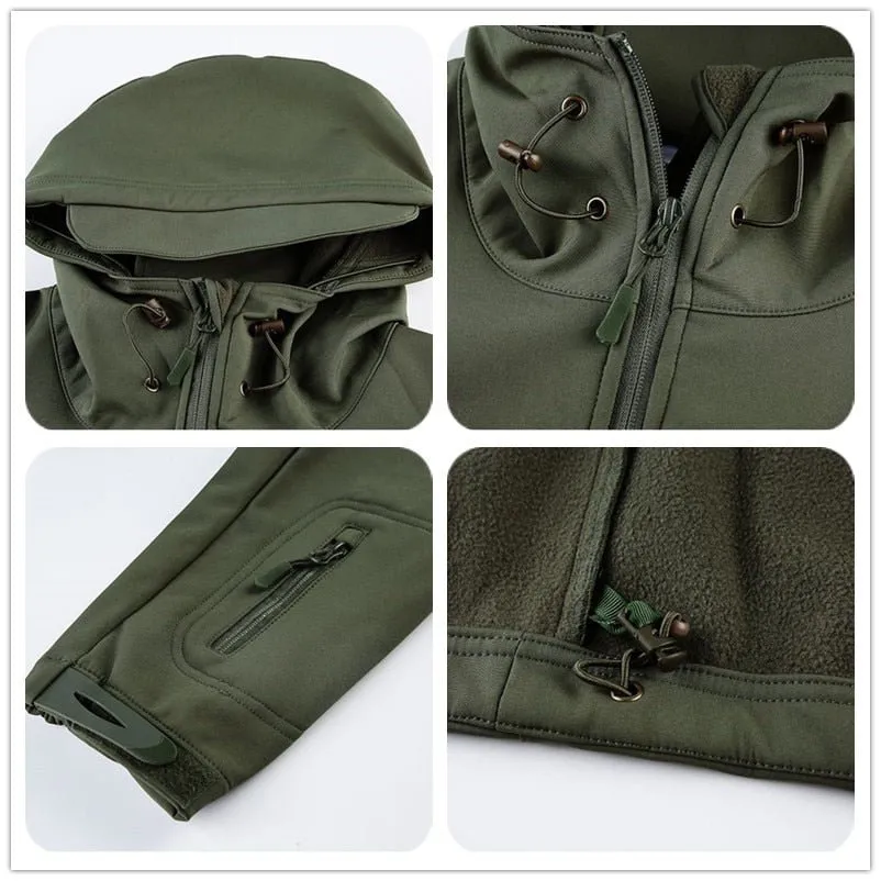 Blouson tactique, polaire / softshell à capuche imperméable pour homme NANCY TINO - Tactical