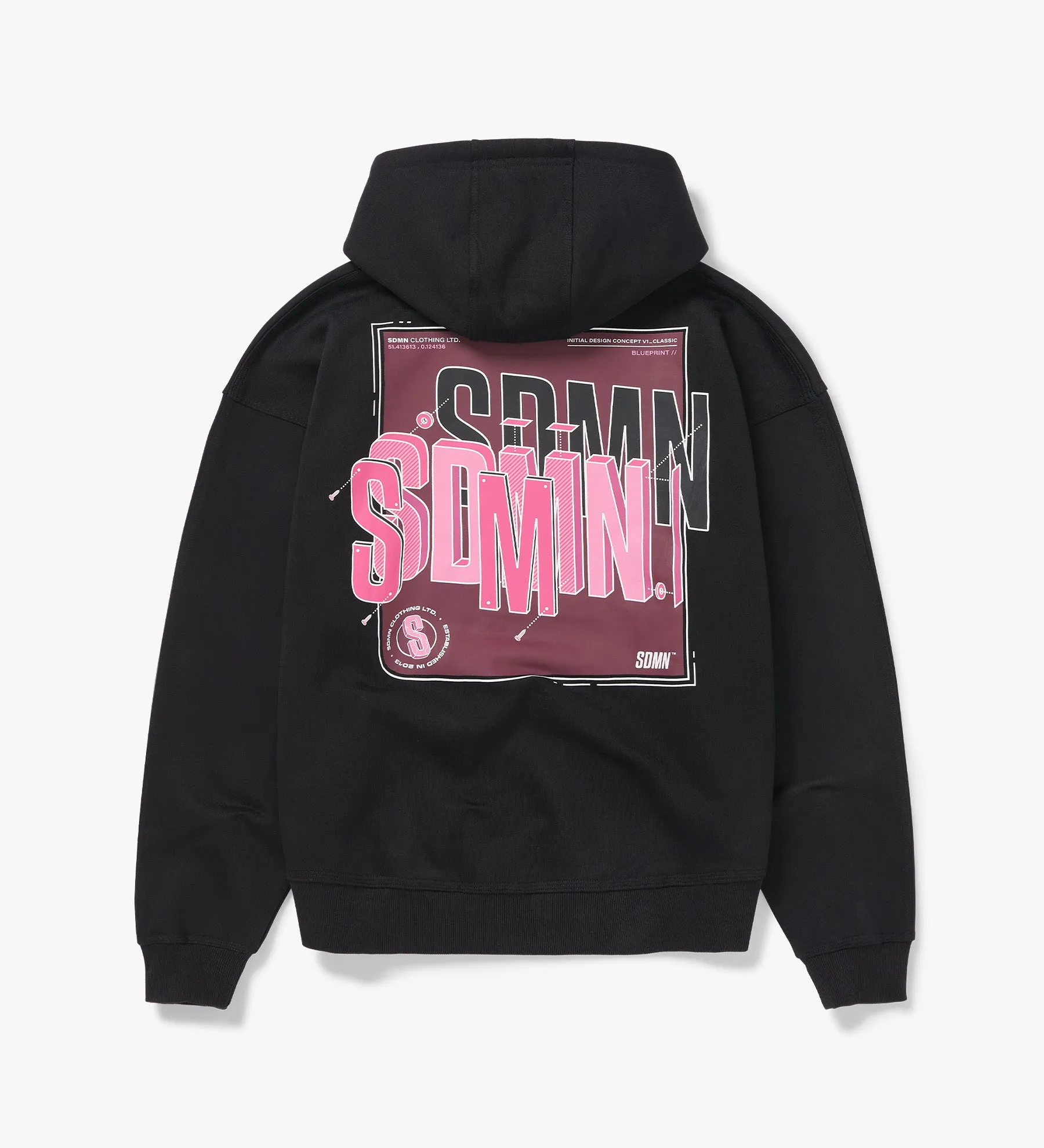 Blueprint Hoodie [Black/Hot Pink]