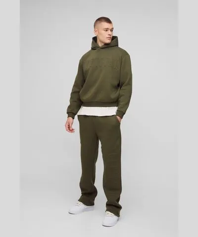 boohoo Mens Oversized Boxy Official Embossed Hoodie Tracksuit