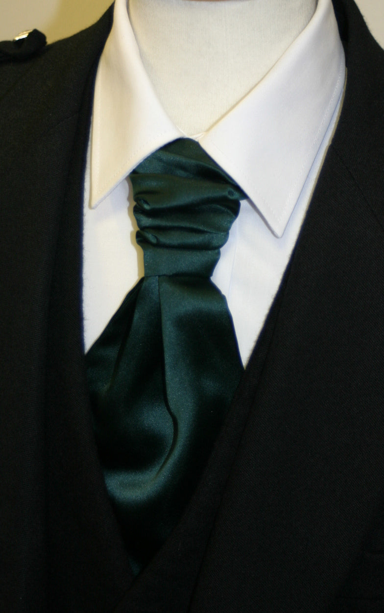 Bottle green ruche cravat