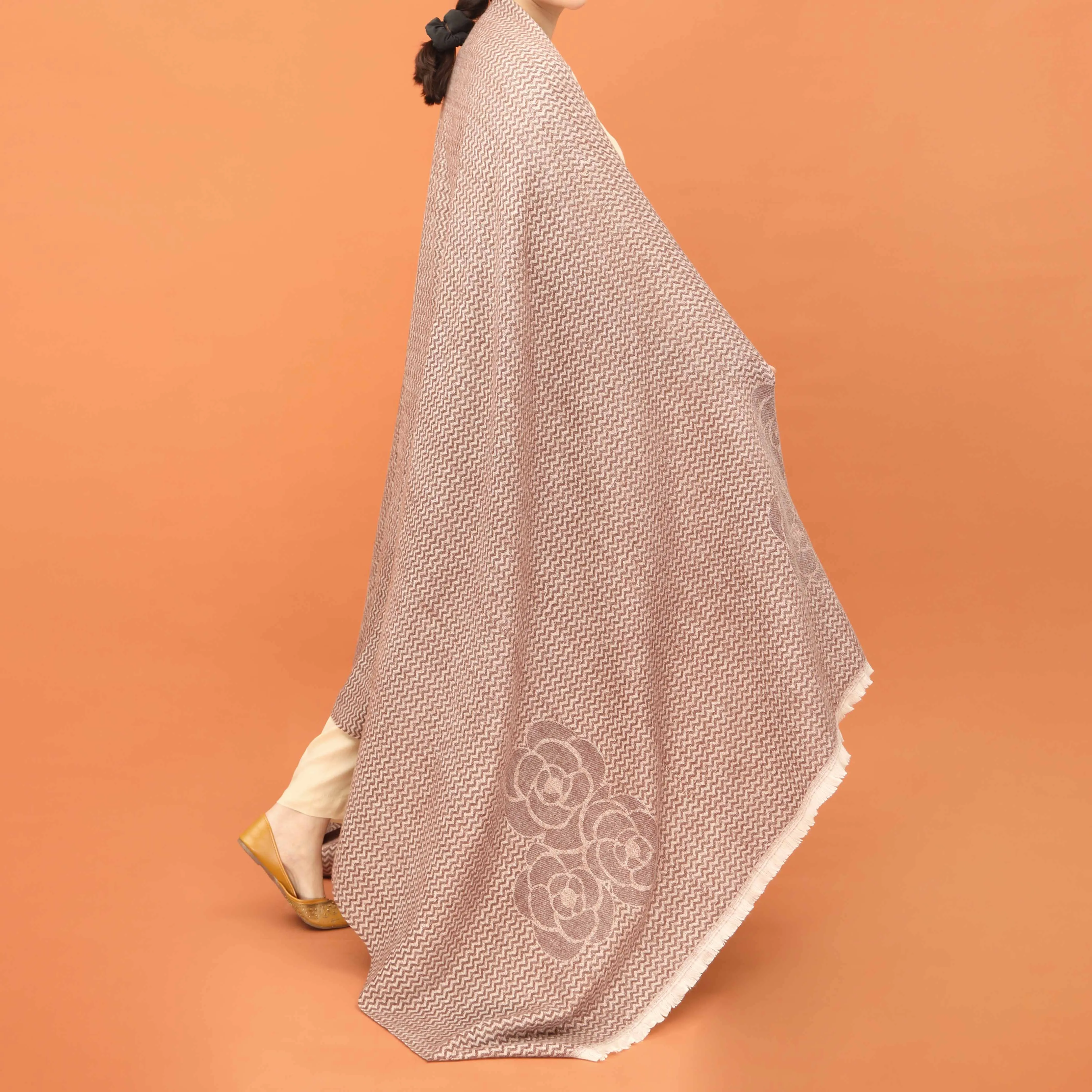 Brown Acrylic Winter Shawl PN4346