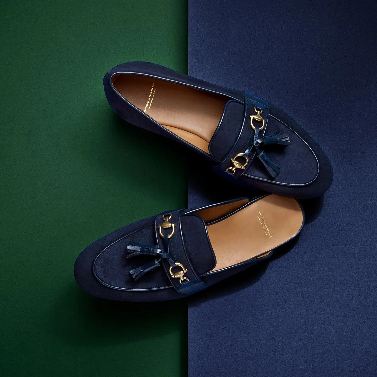 BRUNO VELUKID NAVY SLIPPERS