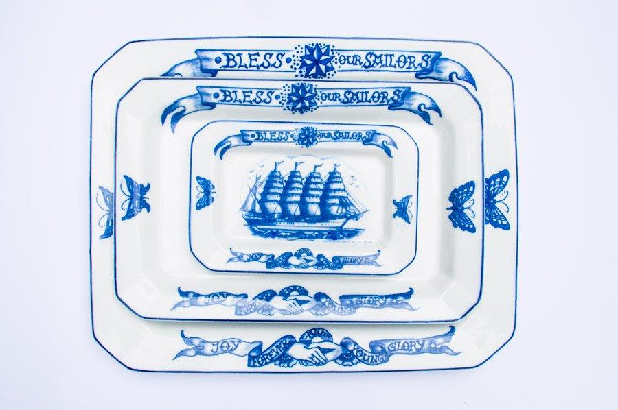 By Mutti Bless Our Sailors Middle 34cm Platter