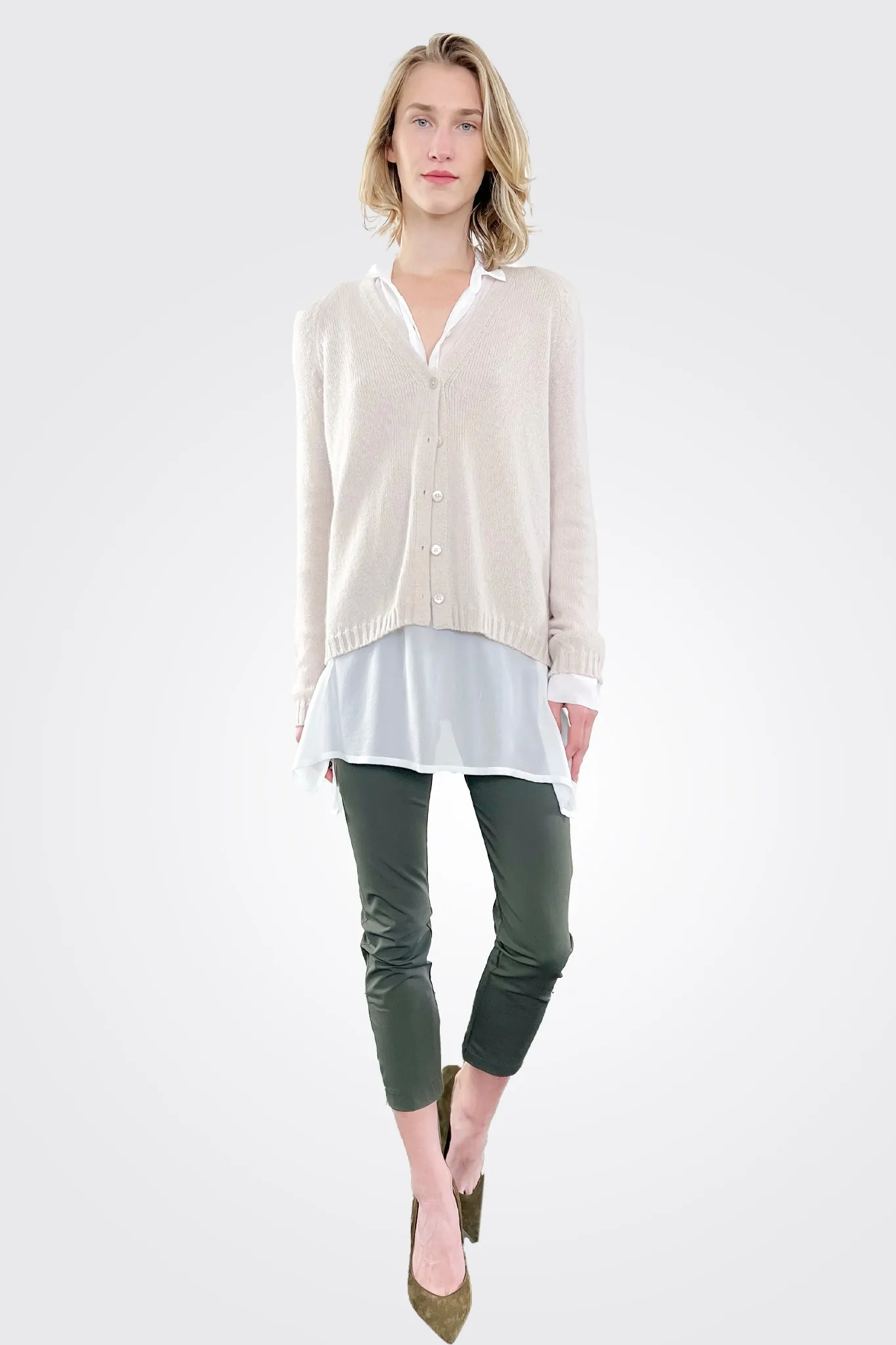 Cashmere Cardigan - Pearl