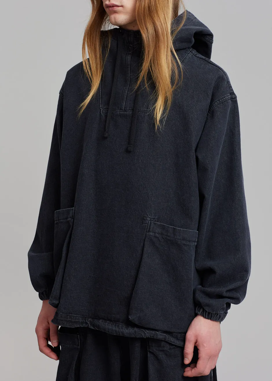 Cliff Denim Hoodie - Black