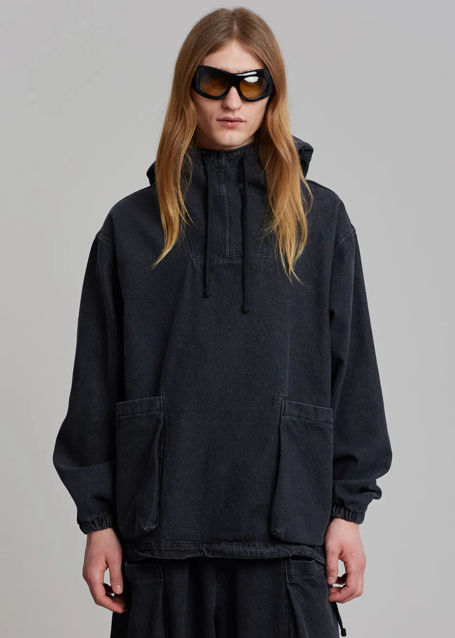 Cliff Denim Hoodie - Black