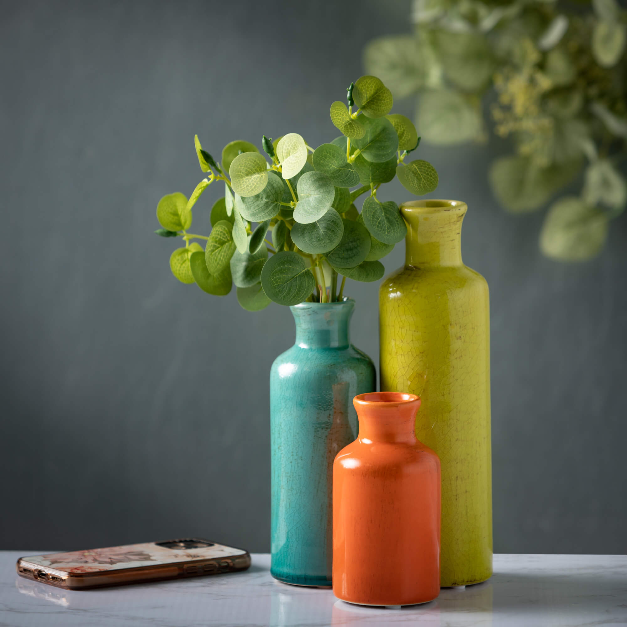 Colorful Bottle Vase Set Of 3