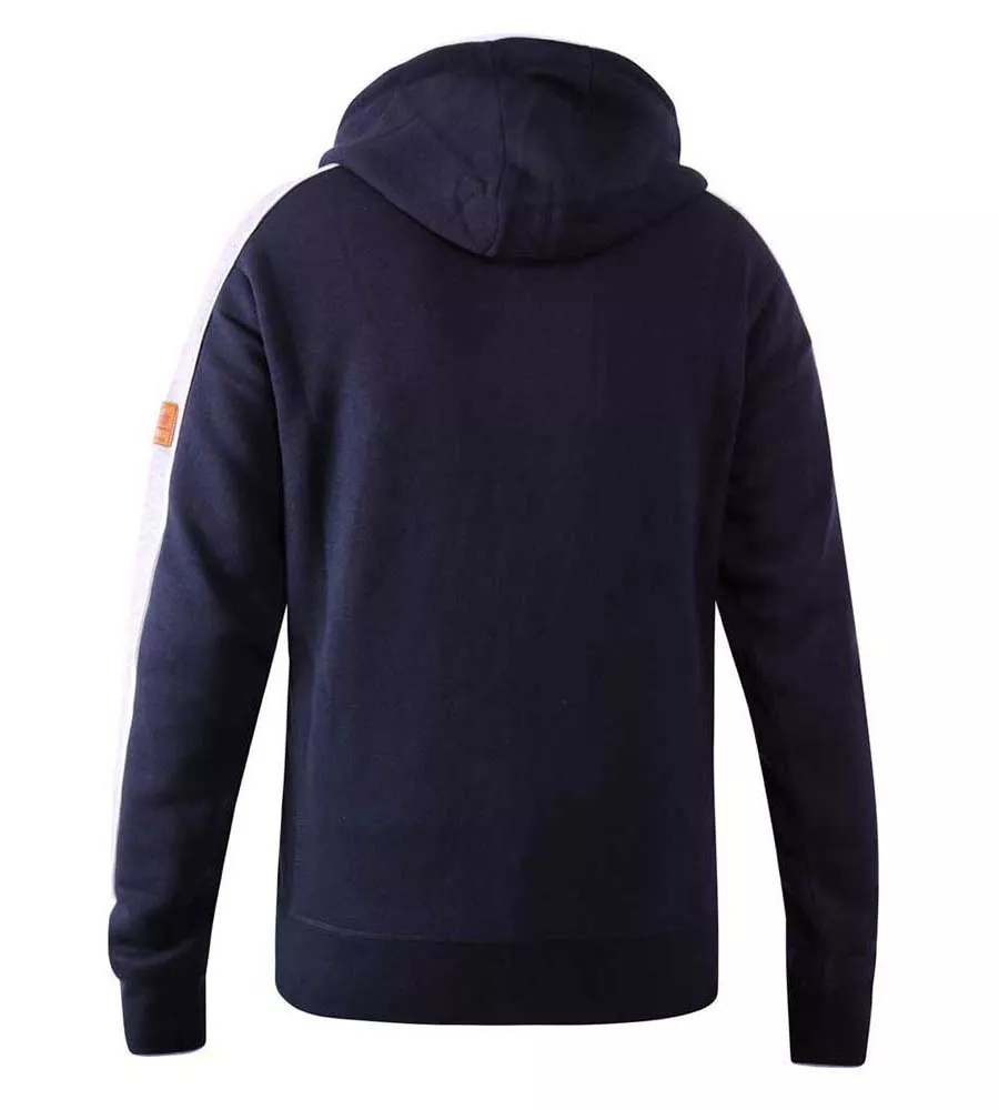 D555 Mens Navy Full Zip Hoodie With Chest Embroidery (EATON)