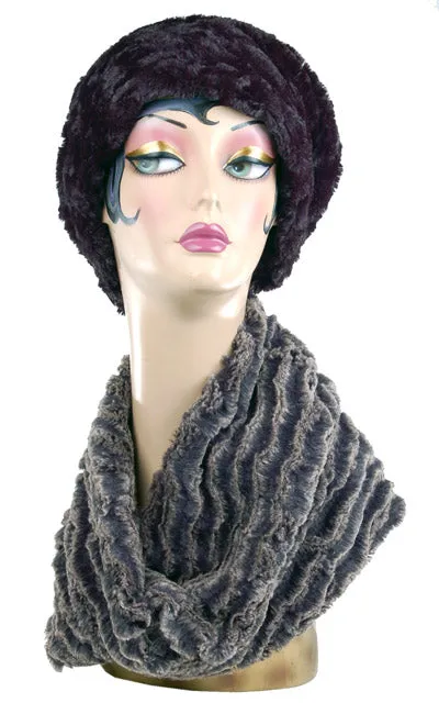 Desert Sand in Charcoal Luxury Faux Fur Neck Warmer