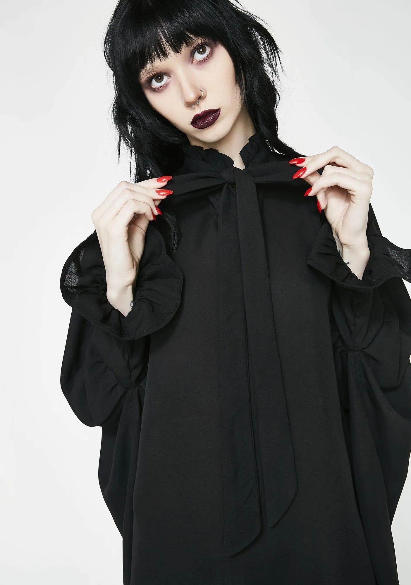 DOLLS KILL  |Casual Style Chiffon Long Sleeves Plain Oversized