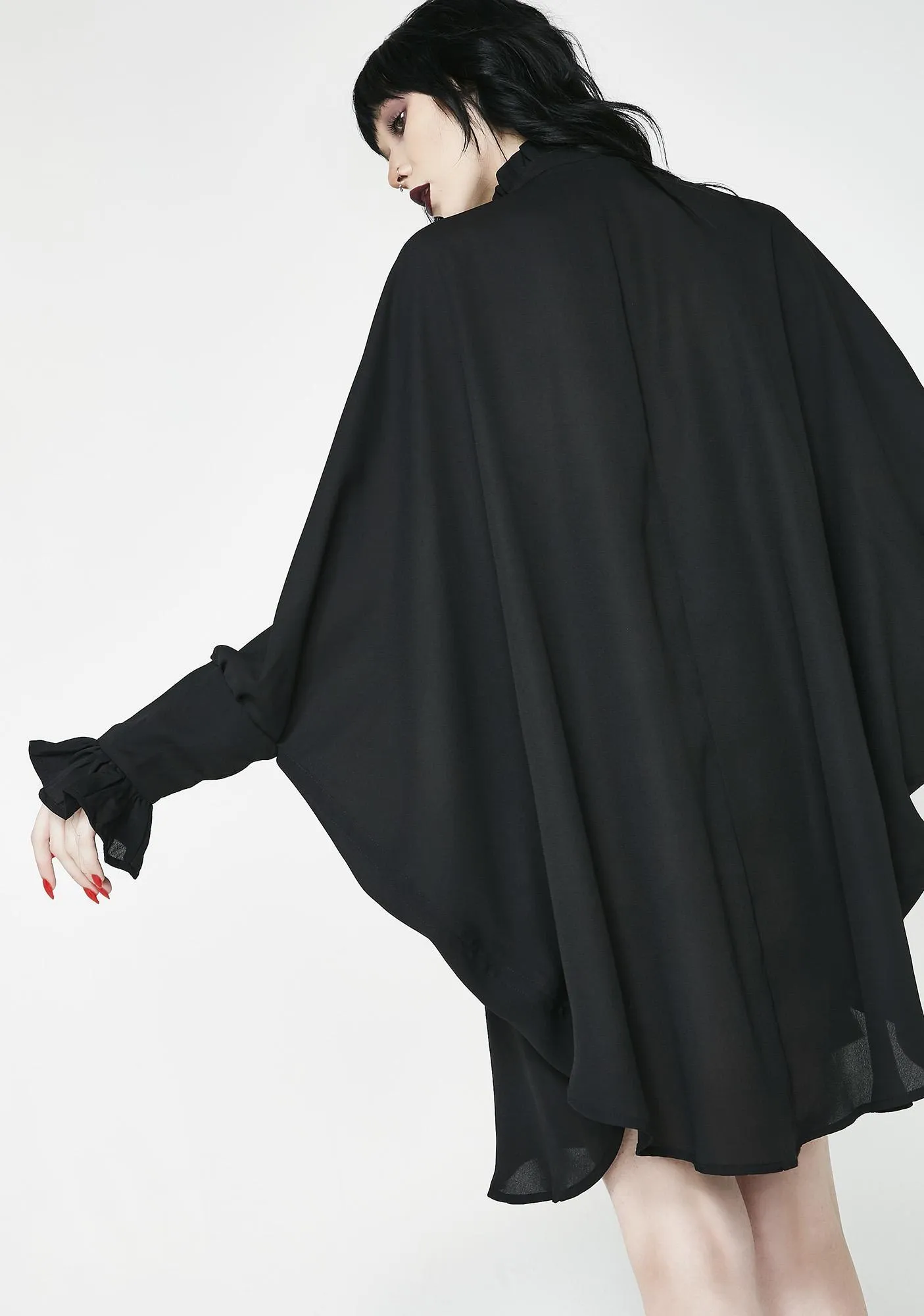 DOLLS KILL  |Casual Style Chiffon Long Sleeves Plain Oversized