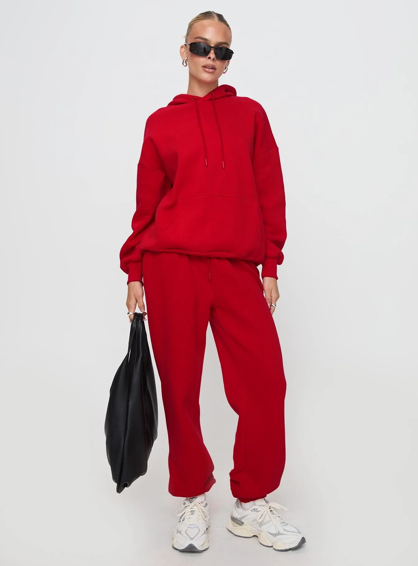 Dream Fleece Ankle Cuff Sweatpants Red