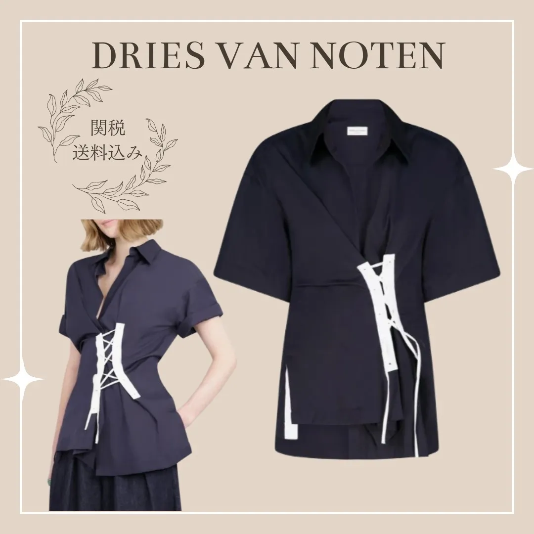 Dries Van Noten  |Casual Style Cotton Short Sleeves Office Style