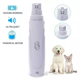 Electric Pet Nail Grinder 2-Speed Rechargeable Dog Nail Clipper Cat Cutter Grooming for Medium & Small Puppy Trimmers Supplies