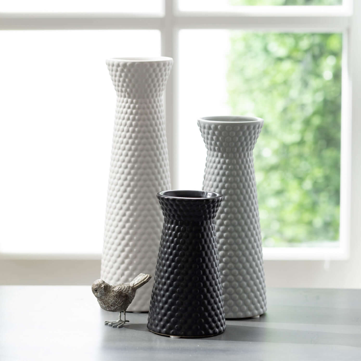 Emobssed Wide Mouth Vase Set