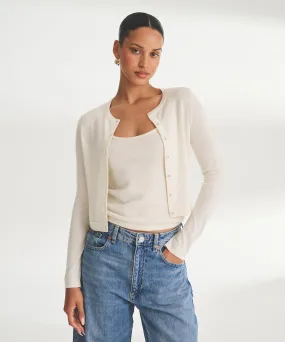 Fancy Cashmere Cropped Cardigan