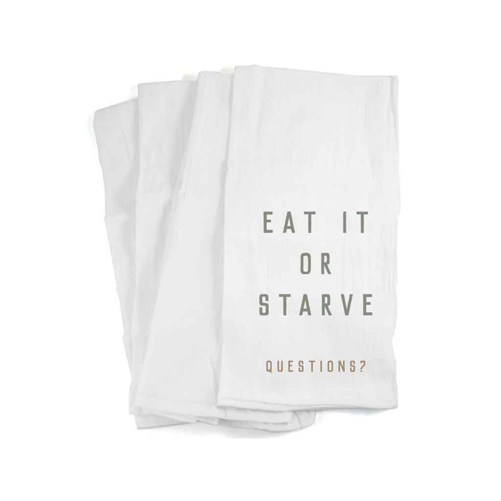 Funny Novelty Kitchen Towel - Eat it or Starve