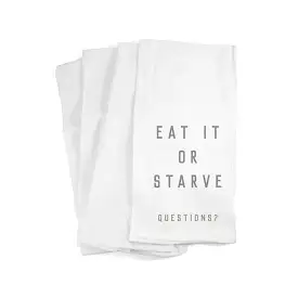 Funny Novelty Kitchen Towel - Eat it or Starve