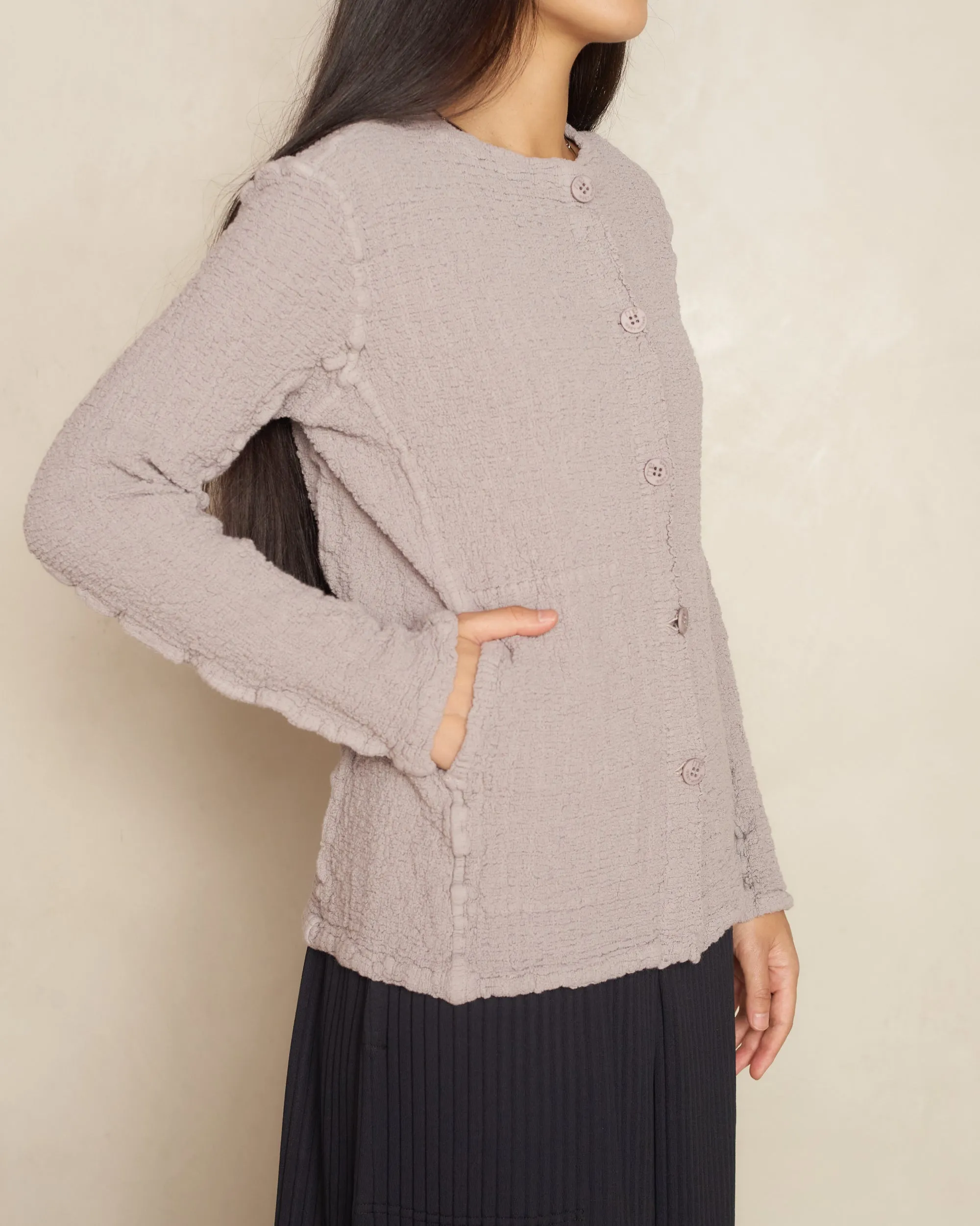 Grey Classic Cauliflower Cardigan