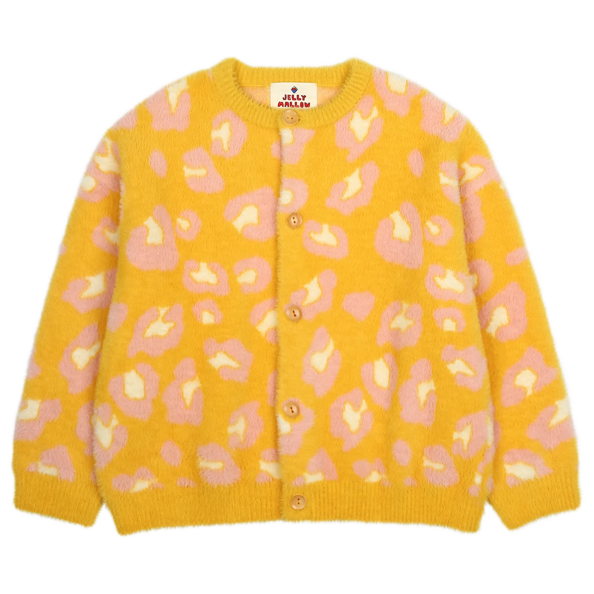 Jelly Mallow Leopard Pattern Cardigan | Yellow