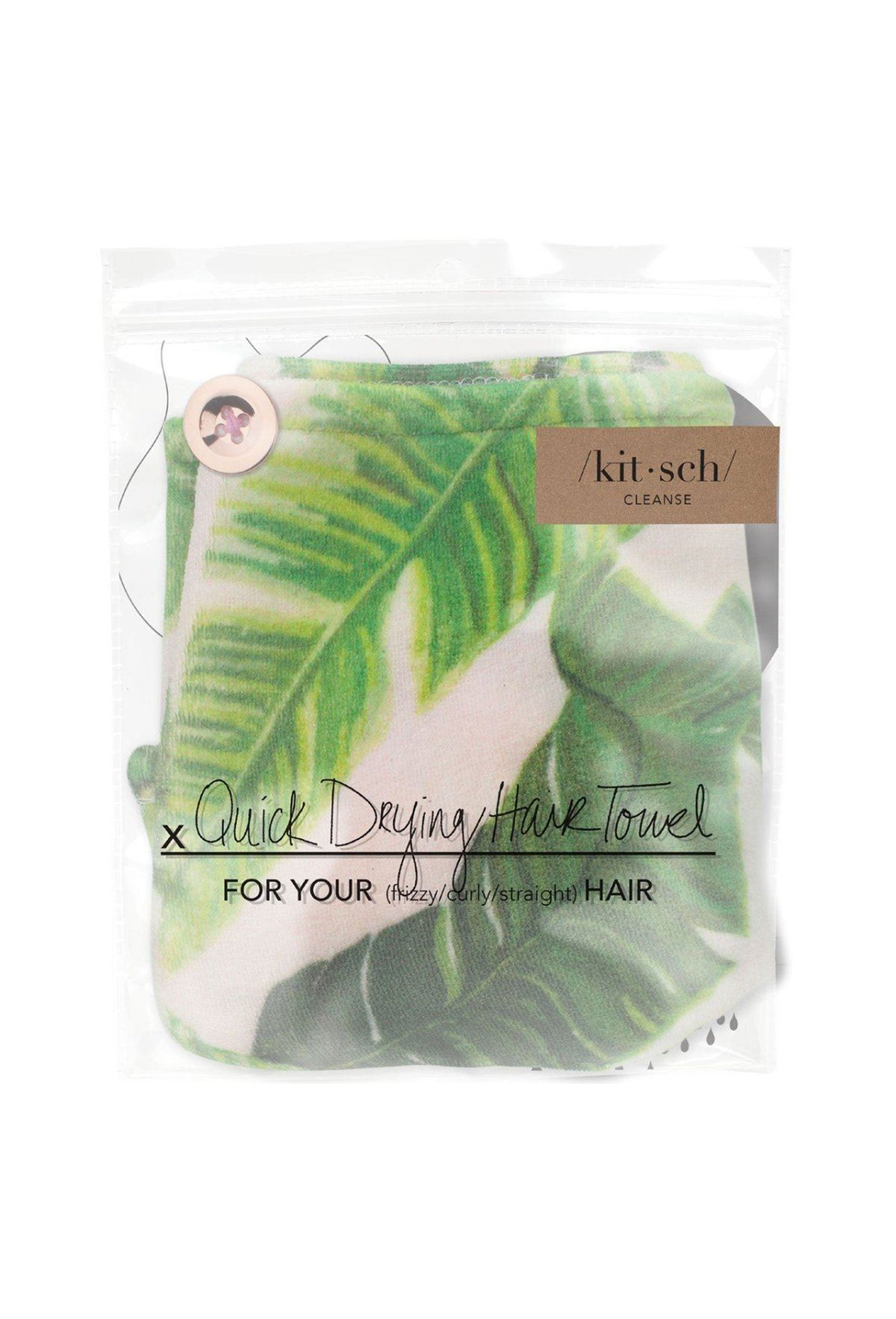 Kitsch Microfiber Hair Towel in Palm Print