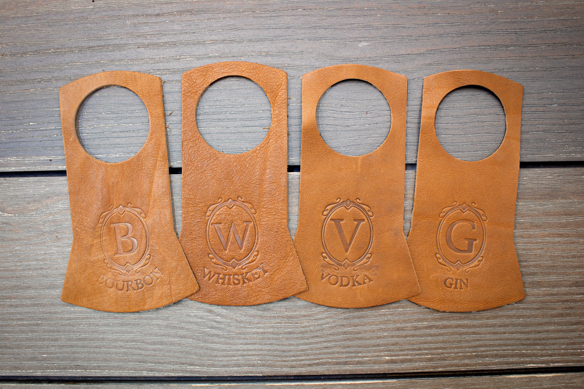 Leather Bottle Tags (Set of 4)