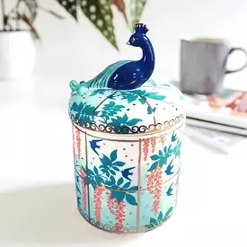 Luxurious Peacock Storage Jar