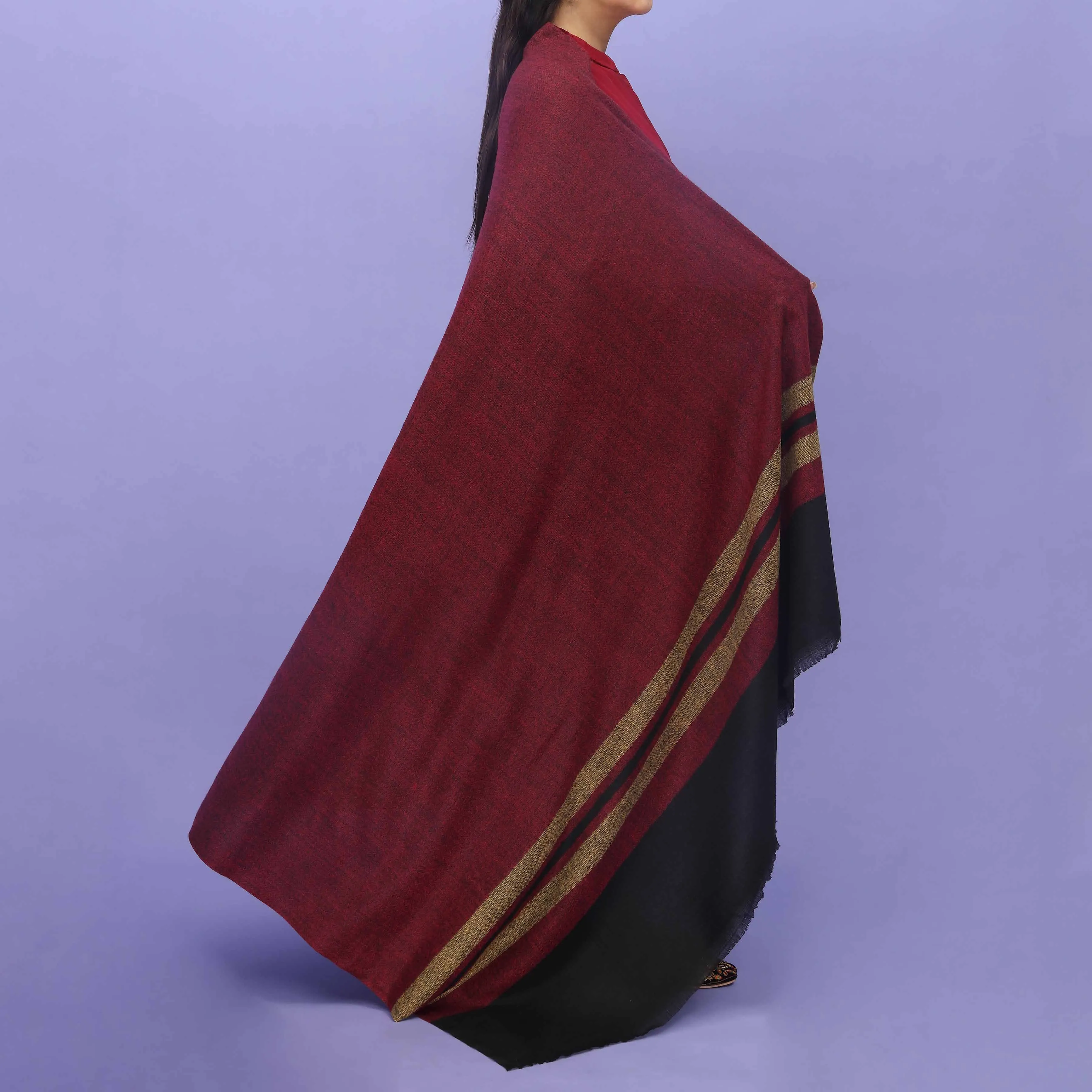 Maroon Acrylic Winter Shawl PN4473