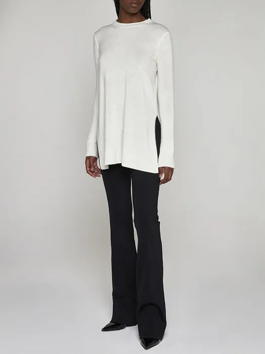 MaxMara  |Casual Style Plain V-neck & Crew neck