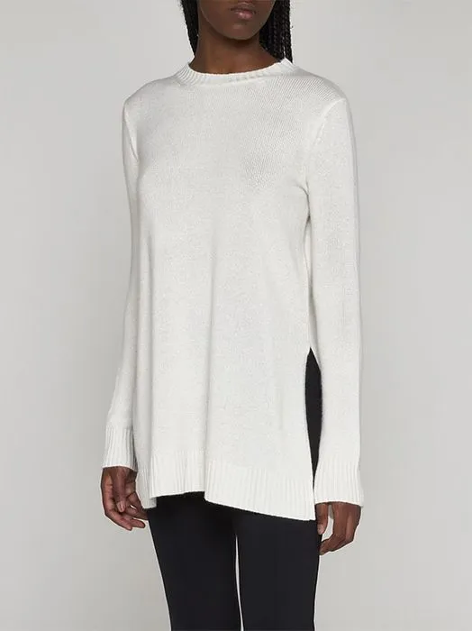 MaxMara  |Casual Style Plain V-neck & Crew neck