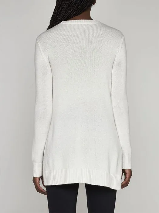 MaxMara  |Casual Style Plain V-neck & Crew neck