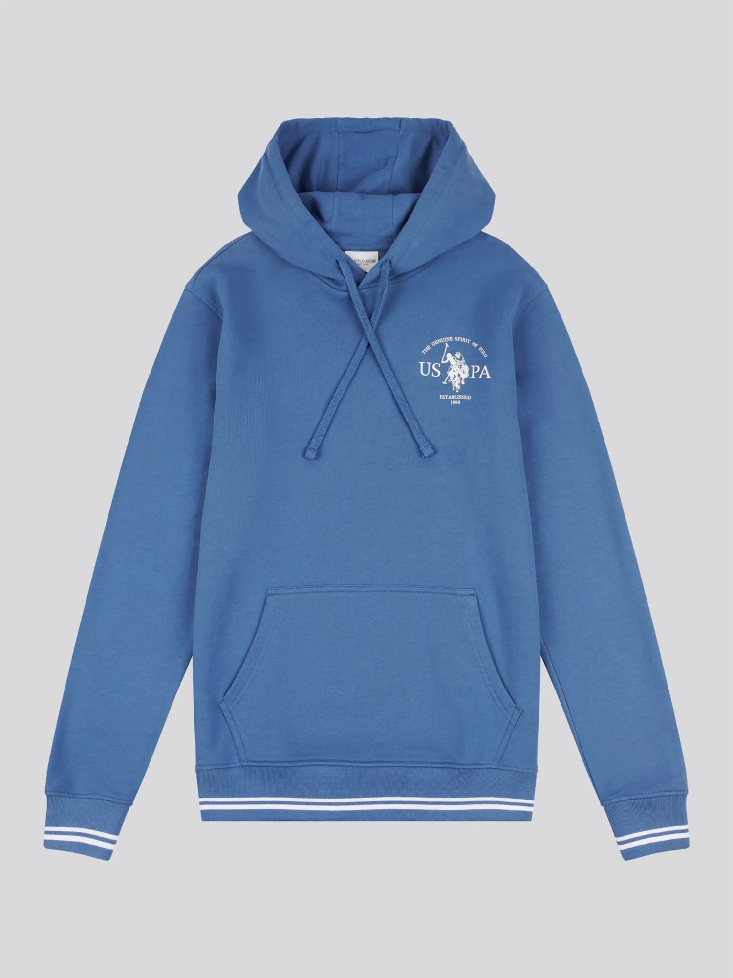 Mens Front & Back Graphic Hoodie in Blue Horizon