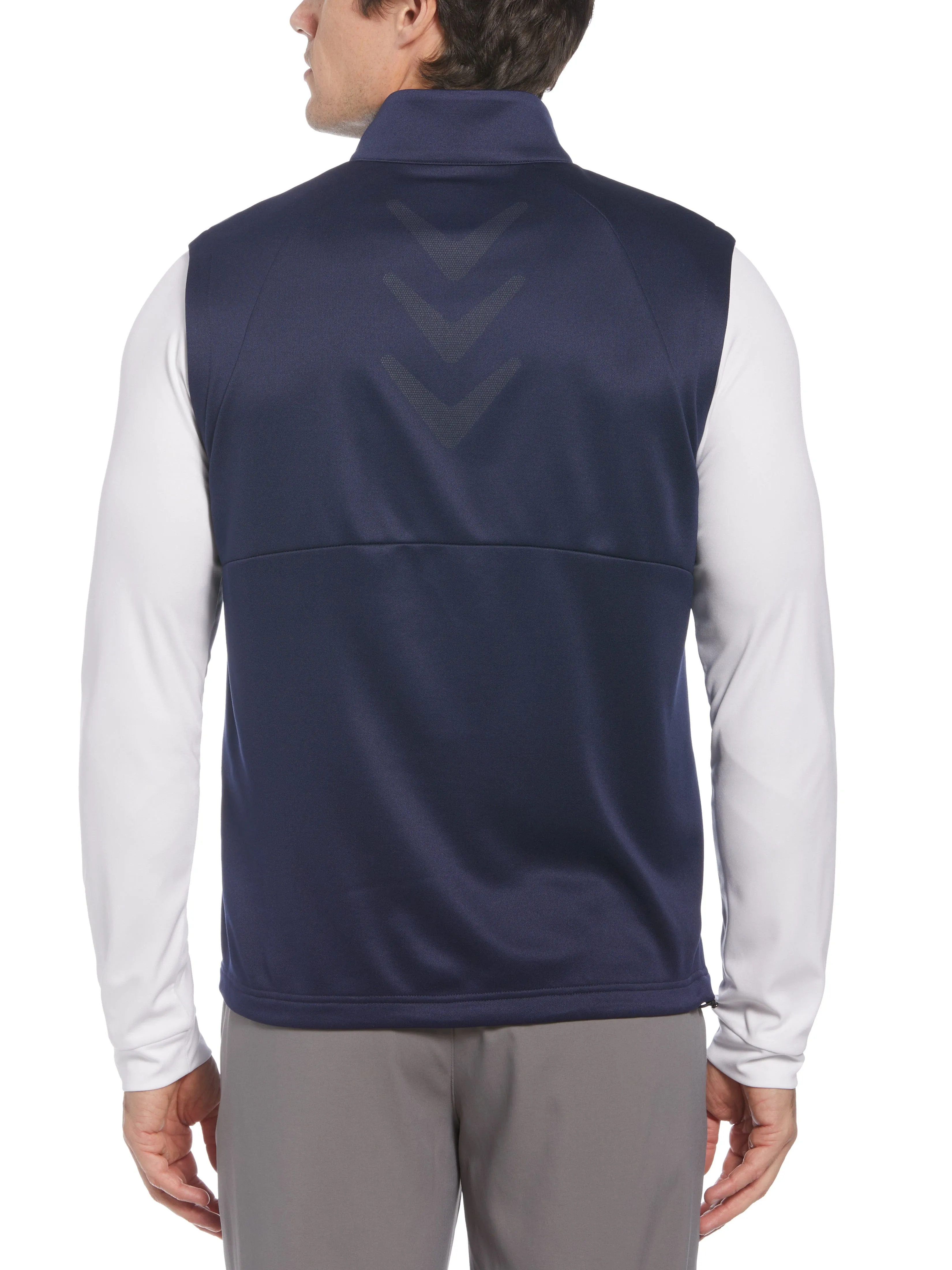 Mens Full Zip Chevron Back Golf Vest