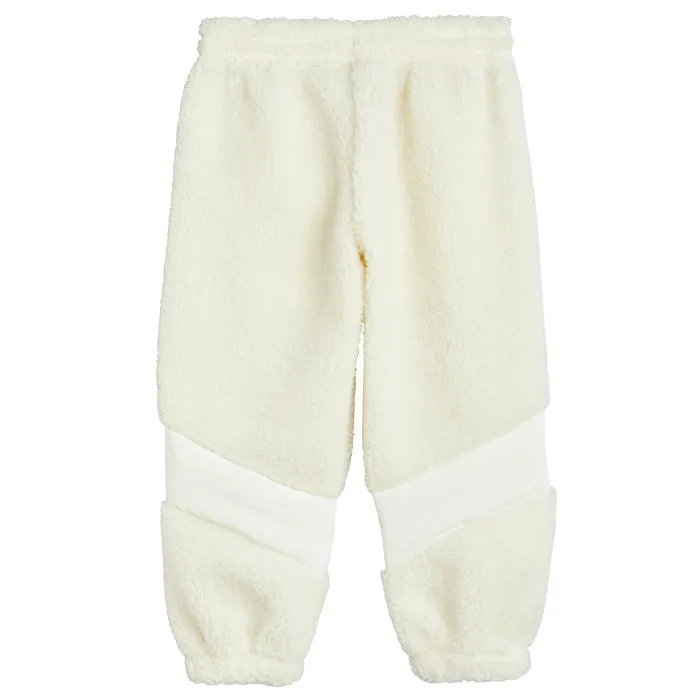 Mini Rodini Child Penguin Pile Fleece Stripe Sweatpants White