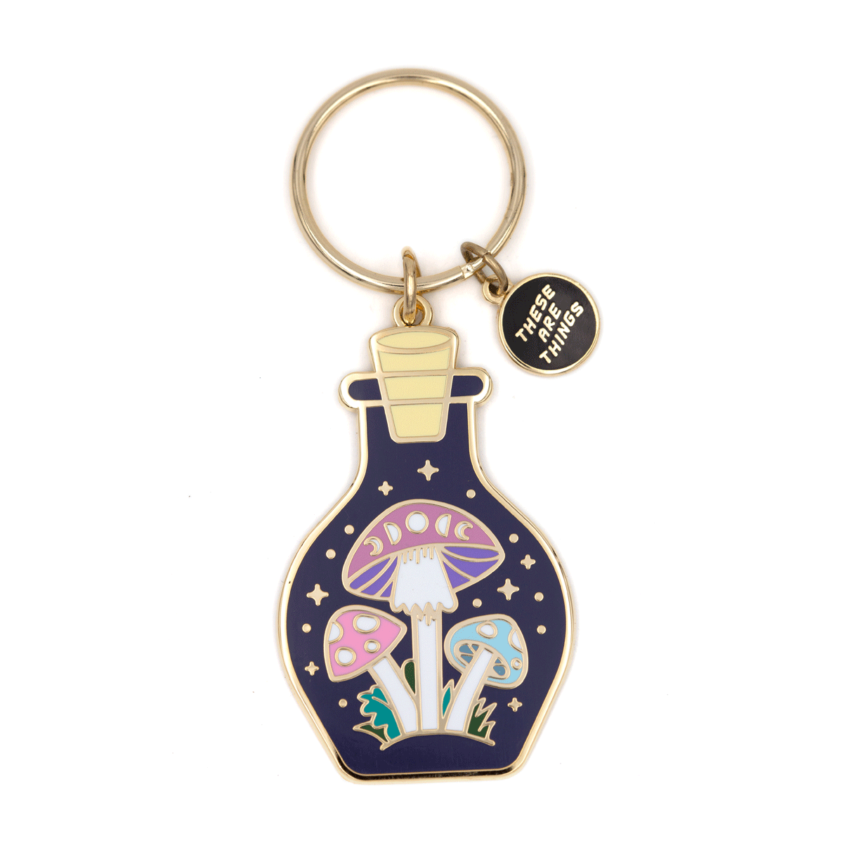 Mushroom Enamel Keychain