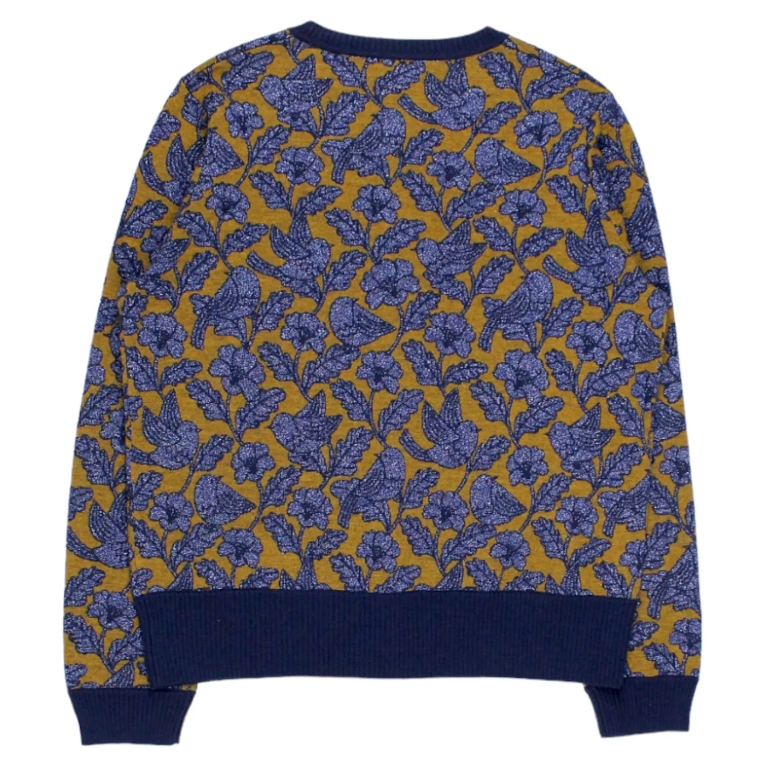 Orla Kiely Navy Lurex Bird Cardigan