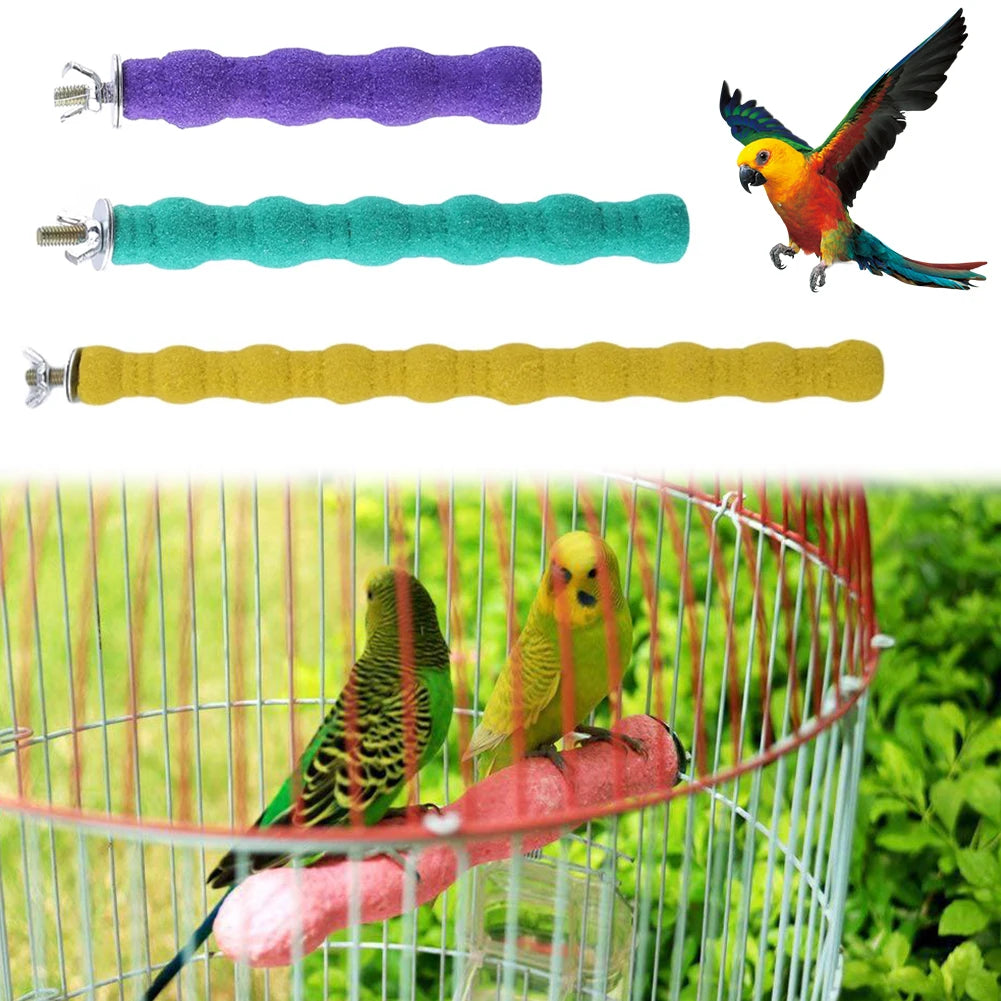 Pet Paw Grinding Wooden Stick Sprayed with Colored Sands Bird Parakeet Parrot Toy Grinder Grinding Rod Gripper Pet Supplies