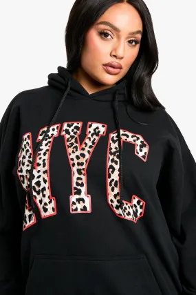 PLUS LEOPARD NYC OVERSIZED HOODIE